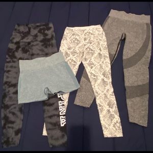 3pairs of leggings and a pair of shorts